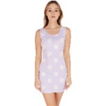 Polka Dots - White on Pastel Violet Bodycon Dress
