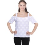Polka Dots - White on Pastel Violet Women s Cutout Shoulder Tee