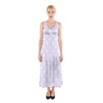 Polka Dots - White on Pastel Violet Full Print Maxi Dress