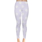 Polka Dots - White on Pastel Violet Women s Leggings