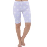 Polka Dots - White on Pastel Violet Cropped Leggings