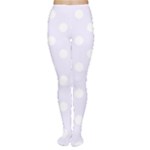 Polka Dots - White on Pastel Violet Women s Tights