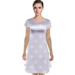 Polka Dots - White on Pastel Violet Cap Sleeve Nightdress