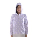 Polka Dots - White on Pastel Violet Hooded Wind Breaker (Women)