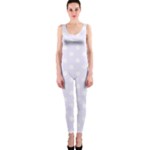 Polka Dots - White on Pastel Violet OnePiece Catsuit