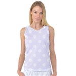 Polka Dots - White on Pastel Violet Women s Basketball Tank Top
