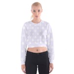 Polka Dots - White on Pastel Violet Women s Cropped Sweatshirt