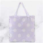 Polka Dots - White on Pastel Violet Grocery Tote Bag