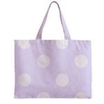 Polka Dots - White on Pastel Violet Zipper Mini Tote Bag