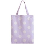Polka Dots - White on Pastel Violet Zipper Classic Tote Bag
