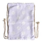 Polka Dots - White on Pastel Violet Drawstring Bag (Large)