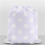 Polka Dots - White on Pastel Violet Drawstring Bag (Small)