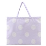 Polka Dots - White on Pastel Violet Zipper Large Tote Bag