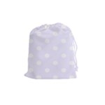 Polka Dots - White on Pastel Violet Drawstring Pouch (M)
