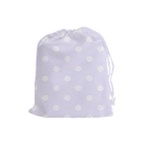 Polka Dots - White on Pastel Violet Drawstring Pouch (L)