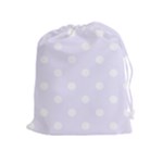 Polka Dots - White on Pastel Violet Drawstring Pouch (XL)
