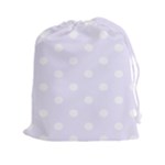 Polka Dots - White on Pastel Violet Drawstring Pouch (XXl)