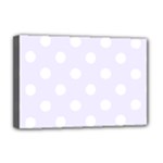Polka Dots - White on Pastel Violet Deluxe Canvas 18  x 12  (Stretched)