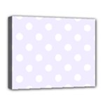 Polka Dots - White on Pastel Violet Deluxe Canvas 20  x 16  (Stretched)