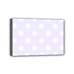 Polka Dots - White on Pastel Violet Mini Canvas 6  x 4  (Stretched)