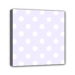 Polka Dots - White on Pastel Violet Mini Canvas 6  x 6  (Stretched)