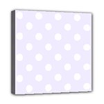 Polka Dots - White on Pastel Violet Mini Canvas 8  x 8  (Stretched)