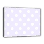 Polka Dots - White on Pastel Violet Canvas 16  x 12  (Stretched)