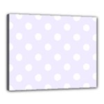 Polka Dots - White on Pastel Violet Canvas 20  x 16  (Stretched)