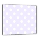 Polka Dots - White on Pastel Violet Canvas 24  x 20  (Stretched)