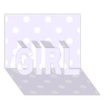 Polka Dots - White on Pastel Violet GIRL 3D Greeting Card (7x5)