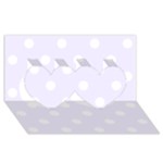 Polka Dots - White on Pastel Violet Twin Hearts 3D Greeting Card (8x4)