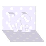Polka Dots - White on Pastel Violet LOVE 3D Greeting Card (7x5)
