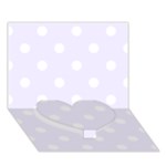 Polka Dots - White on Pastel Violet Heart Bottom 3D Greeting Card (7x5)