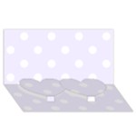 Polka Dots - White on Pastel Violet Twin Heart Bottom 3D Greeting Card (8x4)