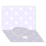 Polka Dots - White on Pastel Violet Circle Bottom 3D Greeting Card (7x5)