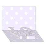 Polka Dots - White on Pastel Violet LOVE Bottom 3D Greeting Card (7x5)
