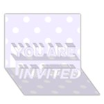 Polka Dots - White on Pastel Violet YOU ARE INVITED 3D Greeting Card (7x5)
