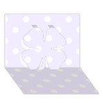 Polka Dots - White on Pastel Violet Clover 3D Greeting Card (7x5)
