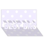 Polka Dots - White on Pastel Violet BEST BRO 3D Greeting Card (8x4)