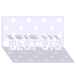 Polka Dots - White on Pastel Violet BEST SIS 3D Greeting Card (8x4)