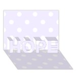 Polka Dots - White on Pastel Violet HOPE 3D Greeting Card (7x5)