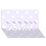 Polka Dots - White on Pastel Violet SORRY 3D Greeting Card (8x4)