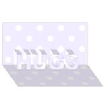 Polka Dots - White on Pastel Violet HUGS 3D Greeting Card (8x4)