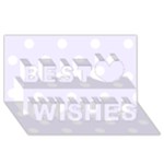 Polka Dots - White on Pastel Violet Best Wish 3D Greeting Card (8x4)