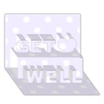 Polka Dots - White on Pastel Violet Get Well 3D Greeting Card (7x5)