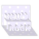 Polka Dots - White on Pastel Violet You Rock 3D Greeting Card (7x5)