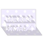 Polka Dots - White on Pastel Violet Merry Xmas 3D Greeting Card (8x4)