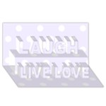 Polka Dots - White on Pastel Violet Laugh Live Love 3D Greeting Card (8x4)