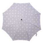 Polka Dots - White on Pastel Violet Hook Handle Umbrella (Medium)