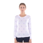 Polka Dots - Pastel Violet on White Women s Long Sleeve T-shirt